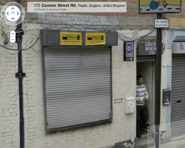 google streetview of 174 Cannon Street Road