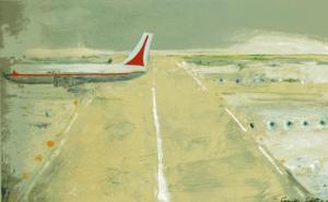 Image: Camille Souter, Shannon Series Painting, 1980, Oil on paper, 44 x 74 cm, Collection Irish Museum of Modern Art, Purchase, 2007