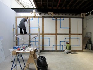 Rupert Ackroyd / Alison Turnbull, work under construction, Russian Club Gallery. Photo © Francesca Forty, 2011